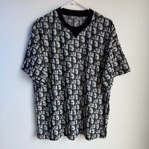 Dior Black and White Monogram Short Sleeve Tee